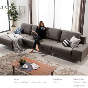 Mẫu sofa góc bọc da Microfiber HNS18