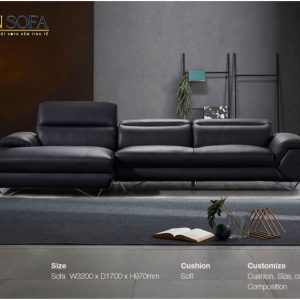 Alternative view of Sofa góc chữ L bọc da Ý HNS28
