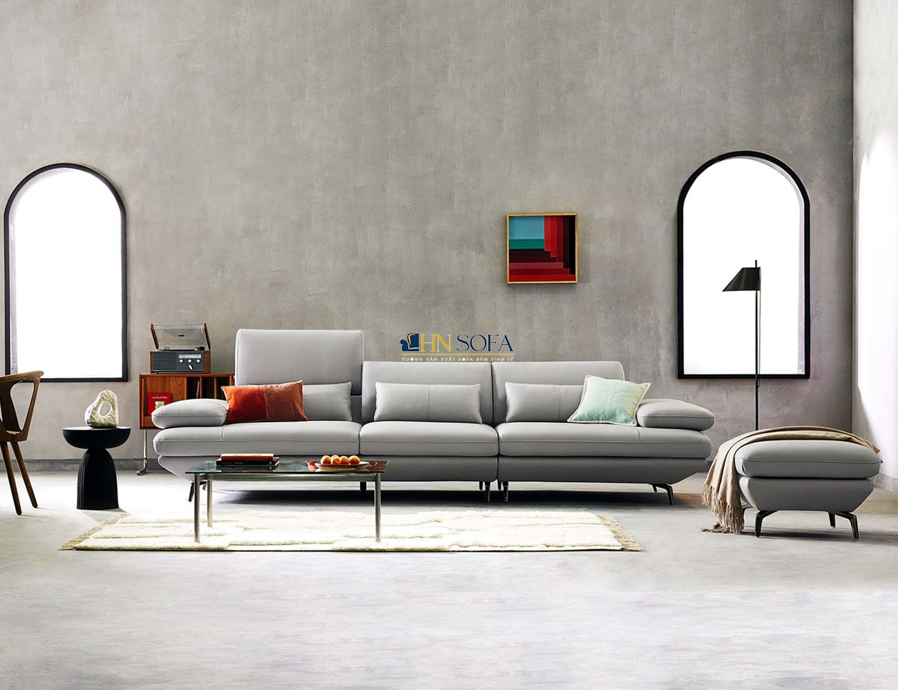 Sofa văng hiện đại da Hàn cao cấp HNS35