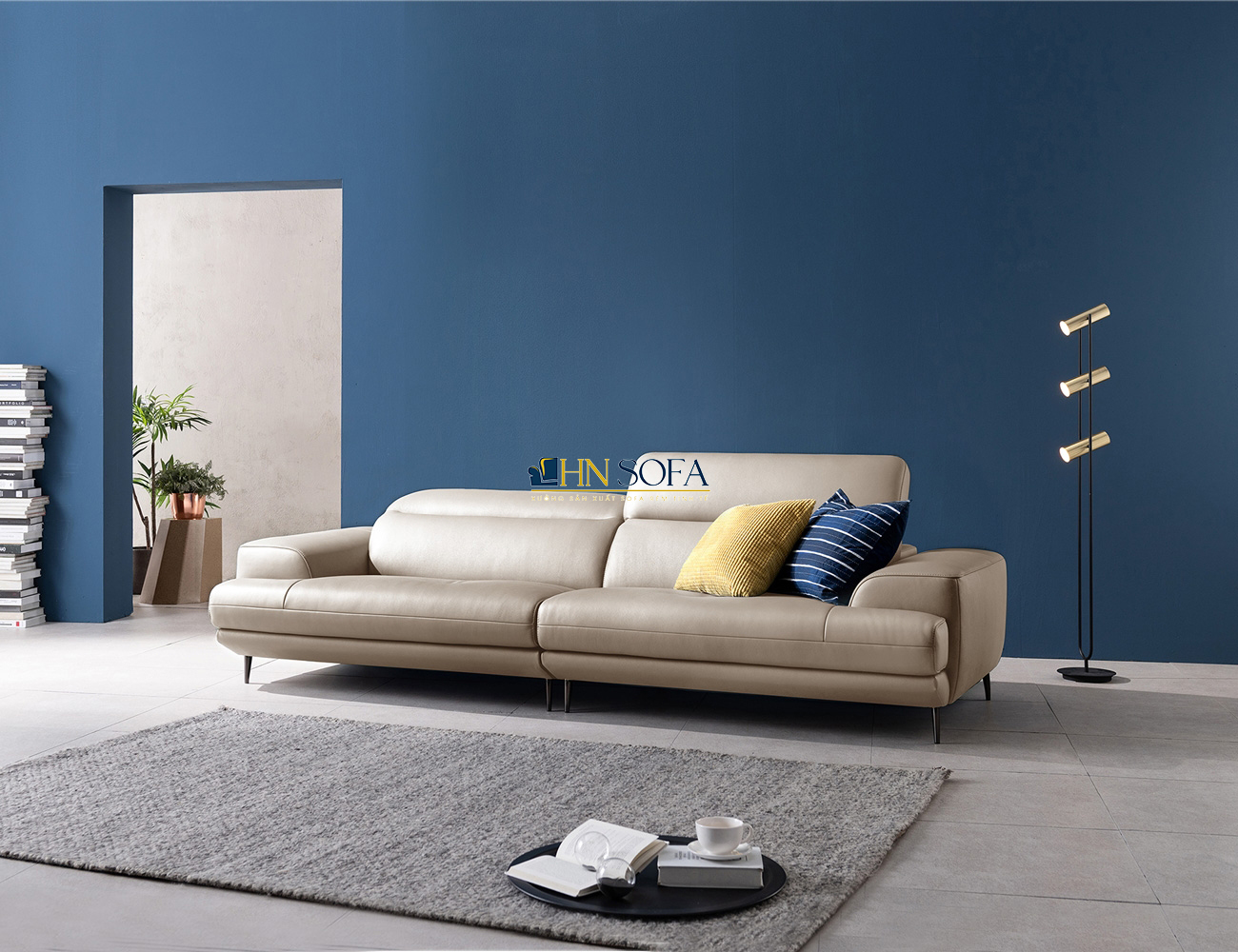 Mẫu sofa văng 2 chỗ da Microfiber nhập khẩu HNS42