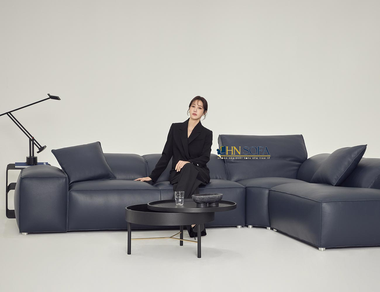 Mẫu sofa góc L giả da Malaysia HNS51 - Ảnh 6