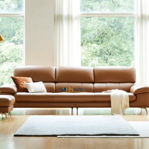 Alternative view of Mẫu sofa văng da bò Carola Ý HNS55