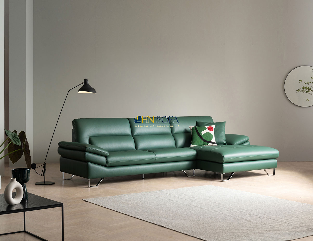 Sofa góc L giả da Malaysia HNS67