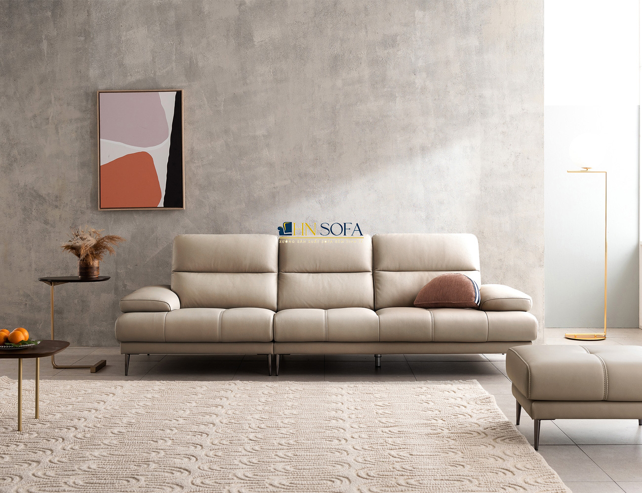 Sofa văng cao cda bò Brazil HNS90 - Vẻ đẹp của sự lịch lãm - Ảnh 4