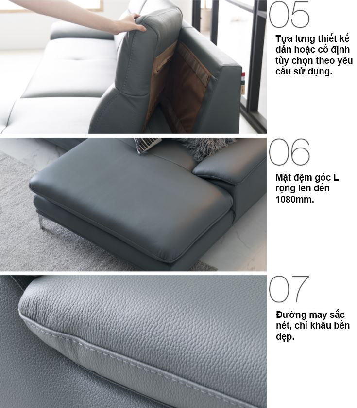 Mẫu sofa văng hiện đại da Nhật Bản HNS23 - Ảnh 16