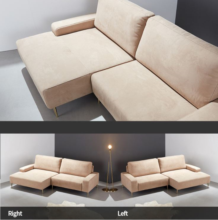 Mẫu sofa nỉ Hàn Quốc HNSN02 hiện đại này với đường góc bo khỏe khoắn