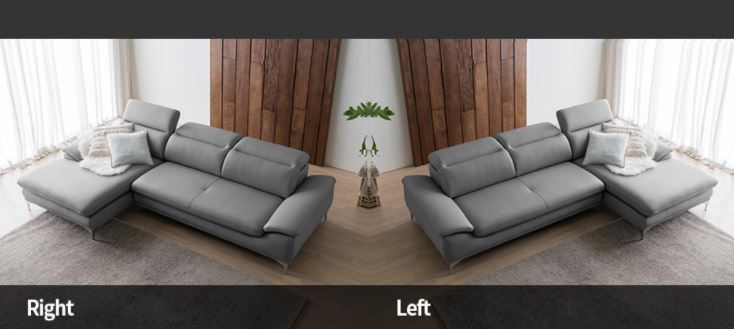 Mẫu sofa góc giả da Indonesia xám nhạt thanh lịch HNS13 - Ảnh 10