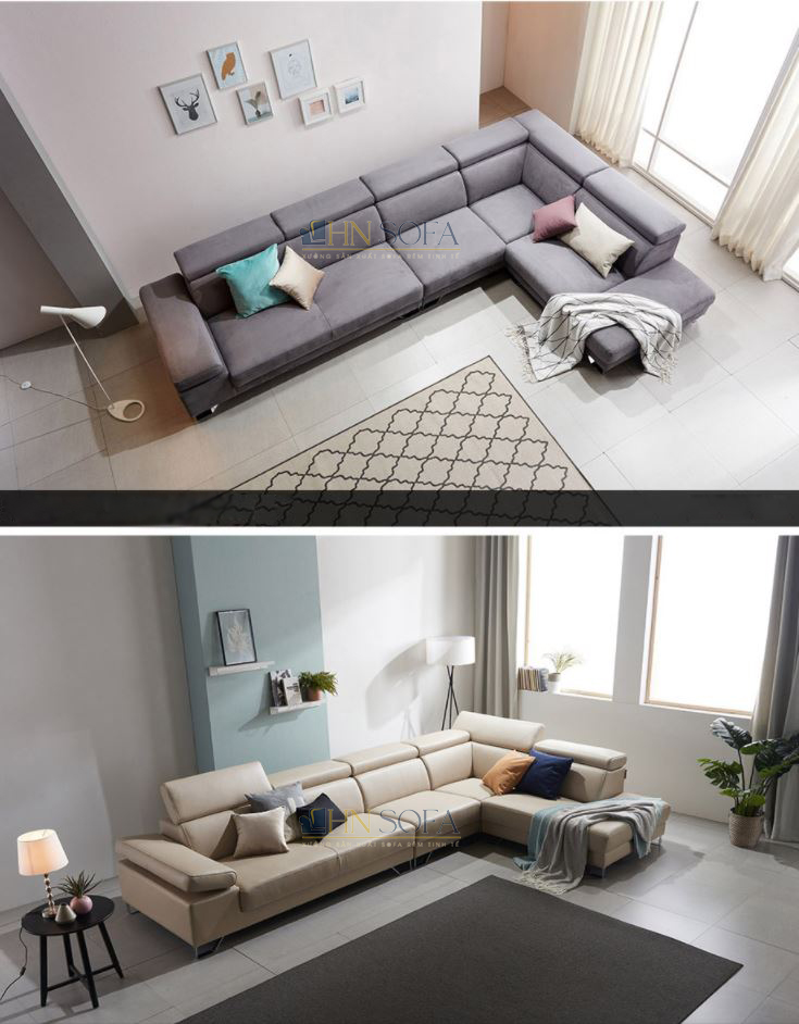 Mẫu sofa nỉ Việt góc L HNSN09 tối ưu từng chi tiết không gian! - Ảnh 9