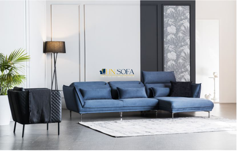 Mẫu sofa góc bọc nỉ cao cấp HNSN12