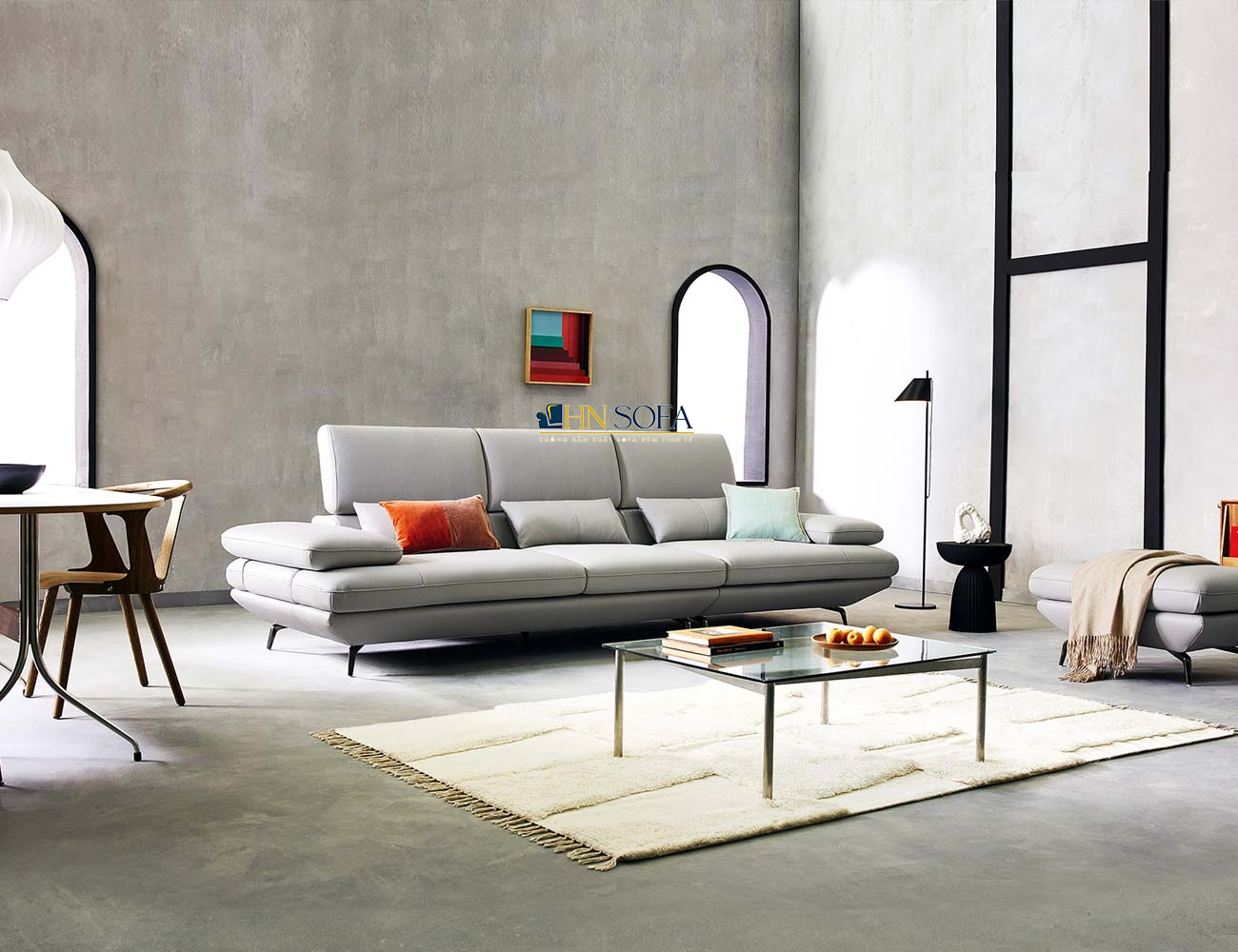 Sofa văng hiện đại da Hàn cao cấp HNS35 - Ảnh 2