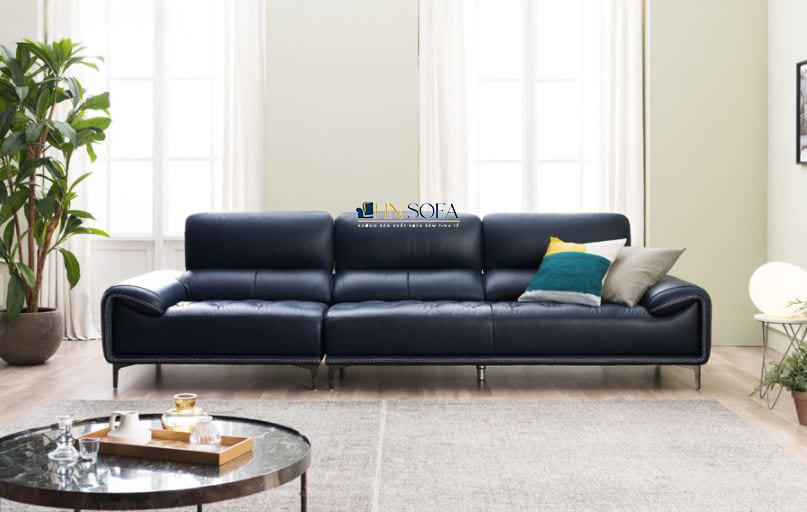 Mẫu sofa tân cổ điển bọc da Anh Quốc HNS47