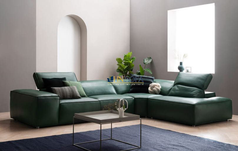 Mẫu sofa góc L giả da Malaysia HNS51 - Ảnh 5
