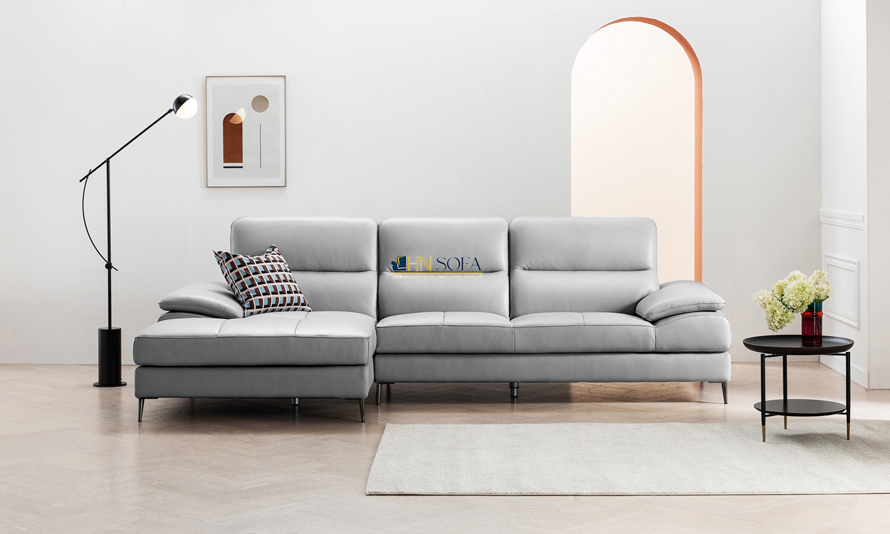 Mẫu sofa góc L hiện đại bọc da HNS58 - Ảnh 2