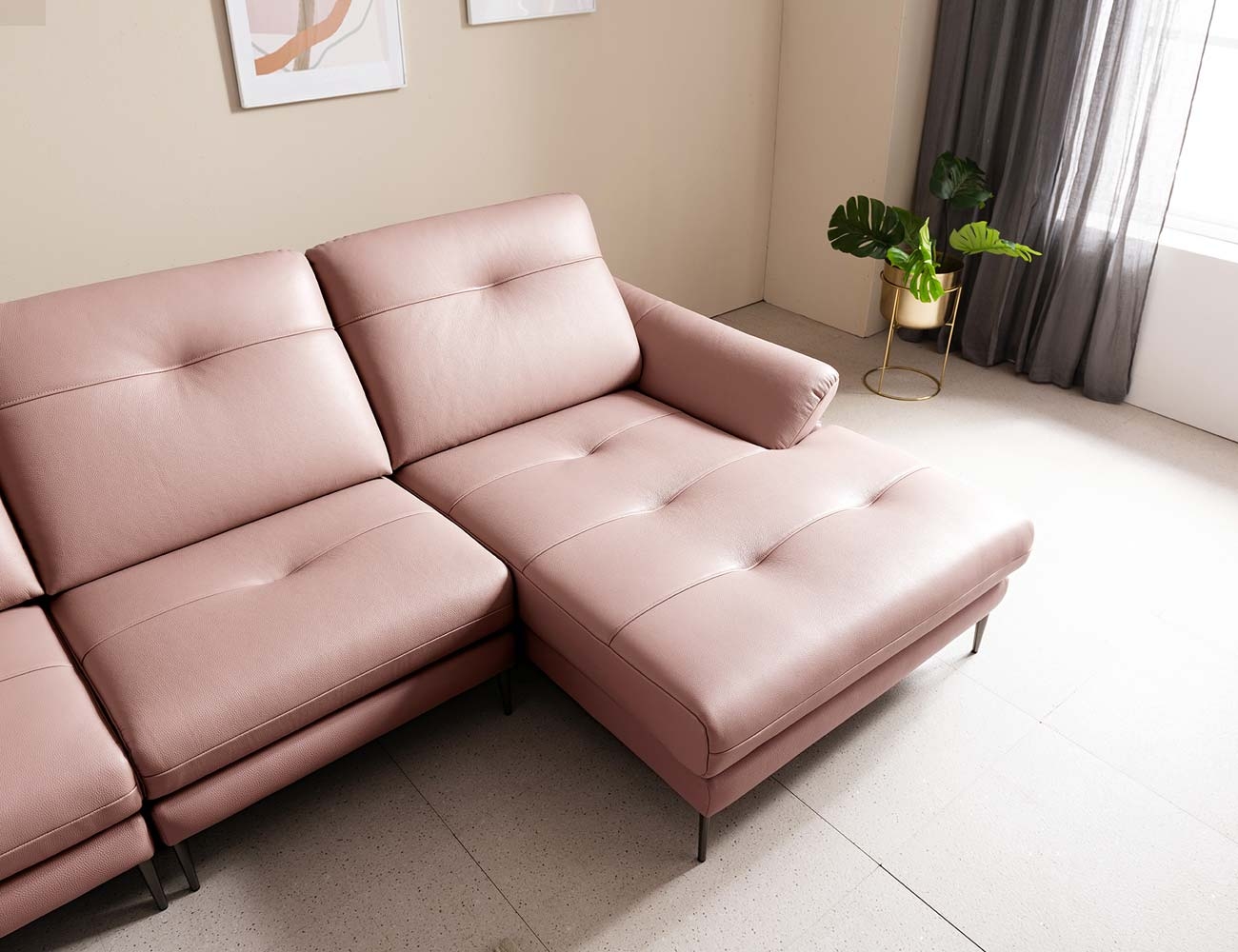 Sofa góc L giả da Hàn Quốc HNS65 - Thiết kế hiện đại, công năng tối ưu - Ảnh 3