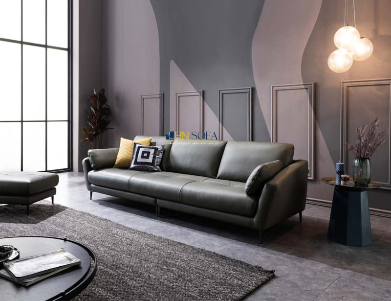 Sofa văng giả da bò Ý HNS77 hiện đại