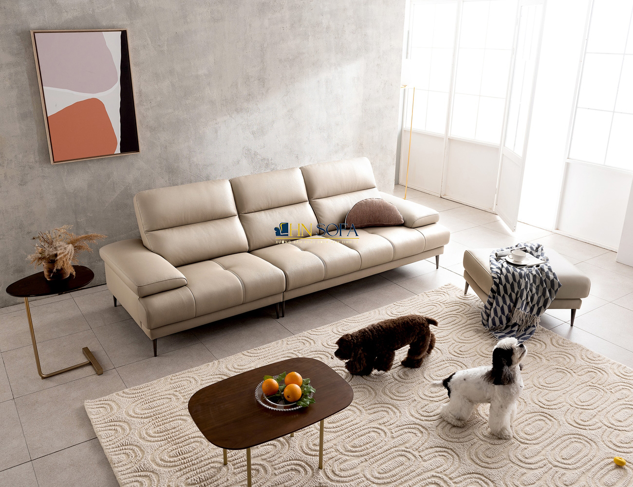 Sofa văng cao cda bò Brazil HNS90 - Vẻ đẹp của sự lịch lãm - Ảnh 2