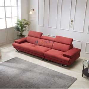 Ghế sofa văng bọc nỉ màu đỏ siêu nổi bật HNSN11