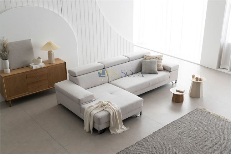 Mẫu sofa nỉ Việt góc L HNSN09 tối ưu từng chi tiết không gian!