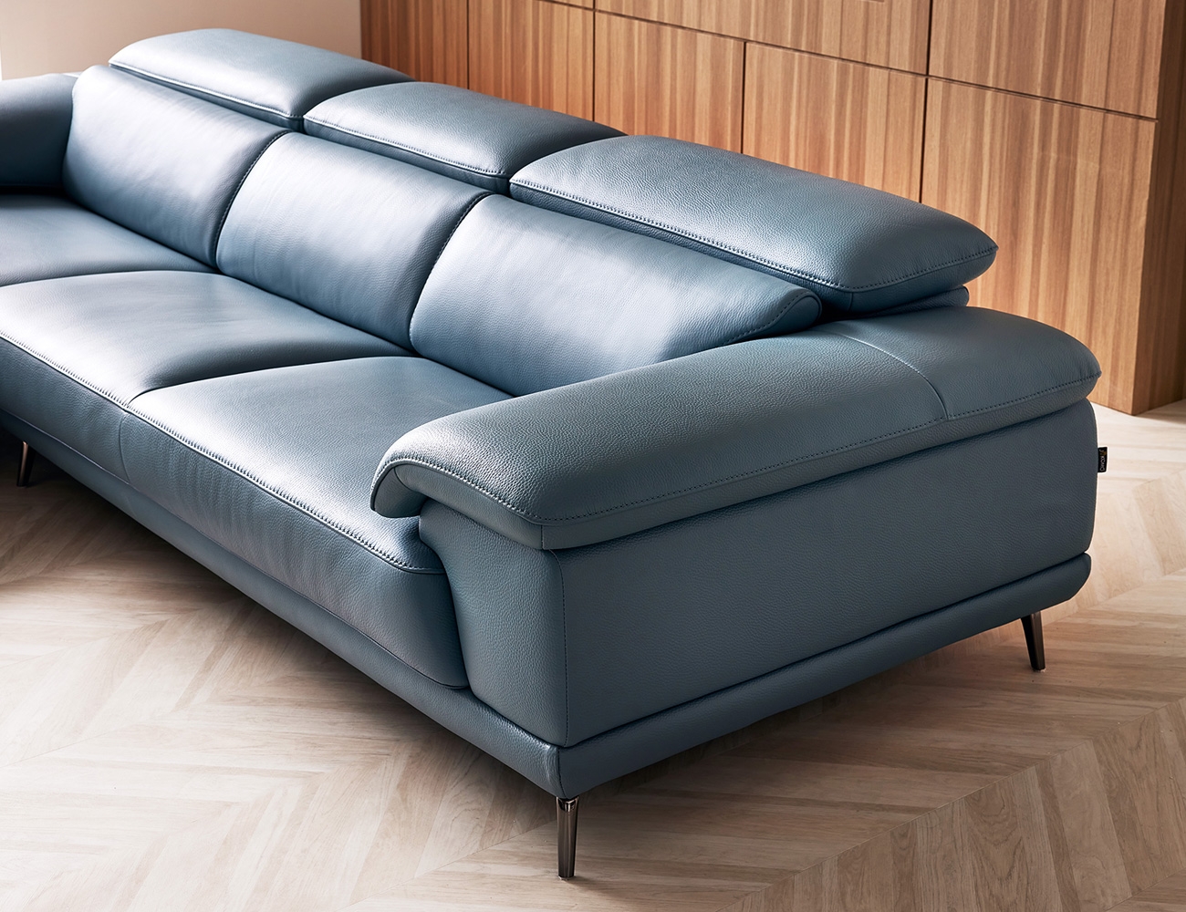 Sofa góc hiện đại màu xanh dương HNS41 - Ảnh 5