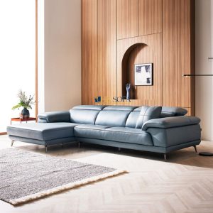 Mẫu sofa góc chữ L bọc da Hàn Quốc HNS32