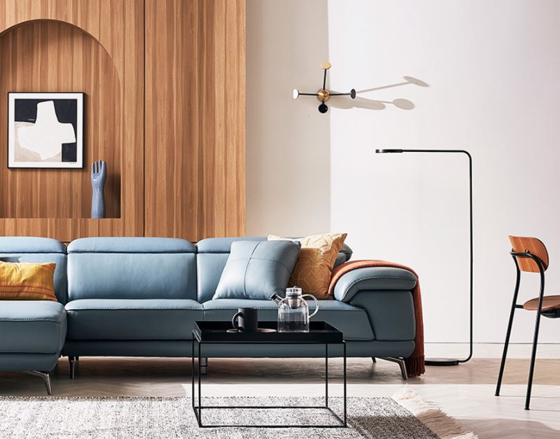 Sofa góc hiện đại màu xanh dương HNS41 - Ảnh 6