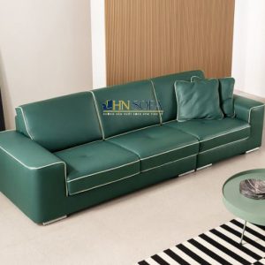 Mẫu sofa văng da Hàn Quốc màu xanh lá HNS50