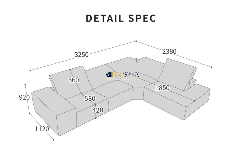 Mẫu sofa góc L giả da Malaysia HNS51 - Ảnh 4