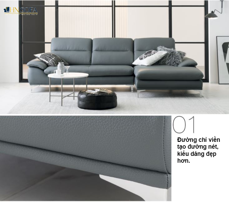 Mẫu sofa văng hiện đại da Nhật Bản HNS23 - Ảnh 5