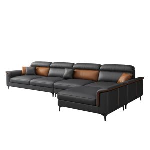 Alternative view of Sofa góc L HNS147 bọc da Microfiber của Mỹ