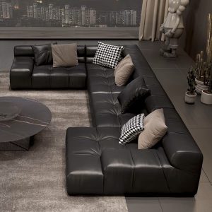 Sofa góc HNS150 bọc da bò Ý