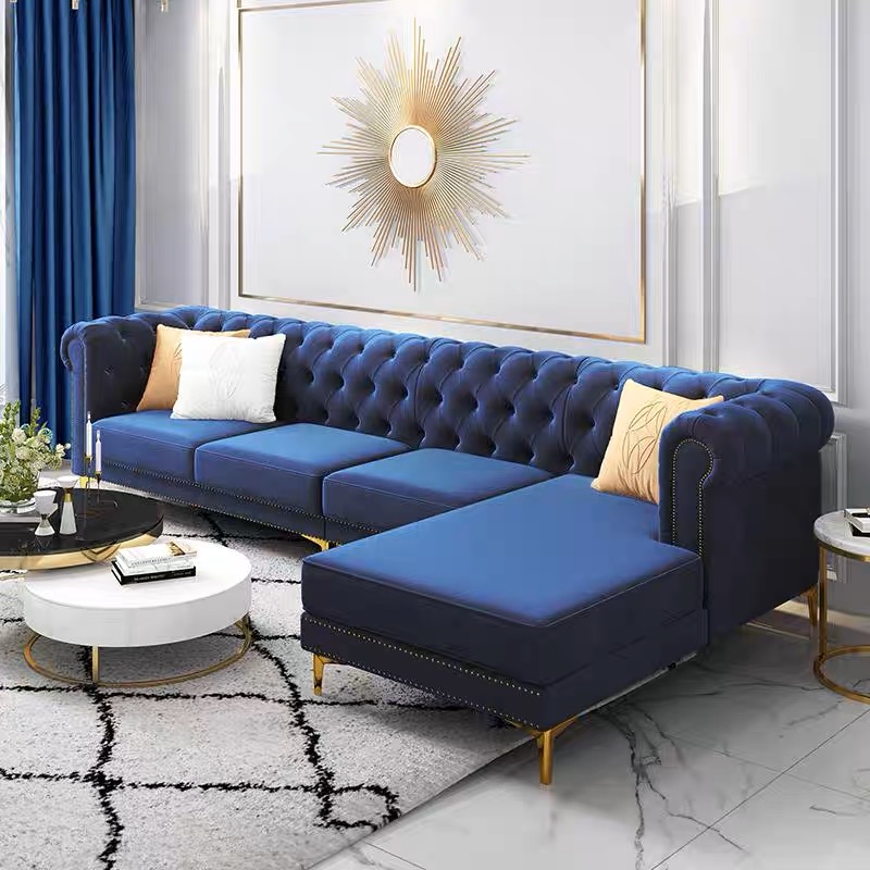 Sofa tân cổ điển góc L HNS151 bọc nỉ Hàn Quốc - Ảnh 4