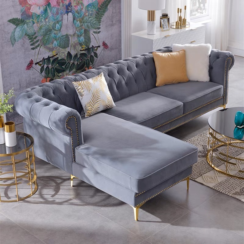 Sofa tân cổ điển góc L HNS151 bọc nỉ Hàn Quốc - Ảnh 3