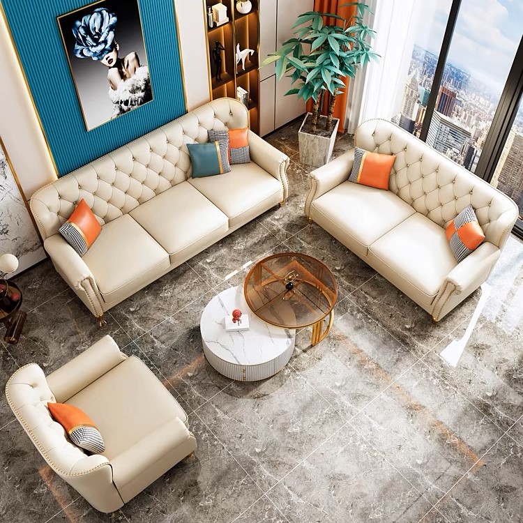 Sofa văng tân cổ điển HNS152 bọc da Hàn Quốc - Ảnh 2
