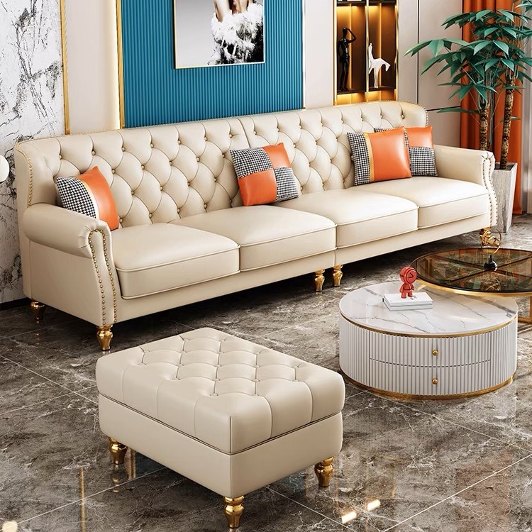 Sofa văng tân cổ điển HNS152 bọc da Hàn Quốc - Ảnh 3