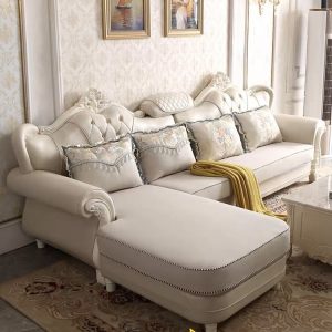 Sofa tân cổ điển góc L HNS155 bọc da Nhật