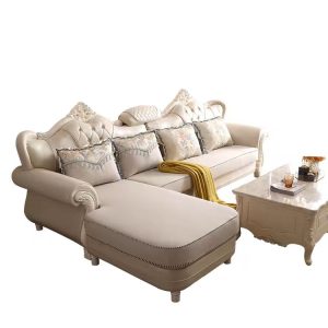 Alternative view of Sofa tân cổ điển góc L HNS155 bọc da Nhật