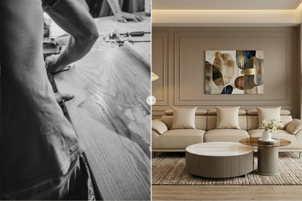 Sofa phòng khách cao cấp được may đo theo không gian nội thất