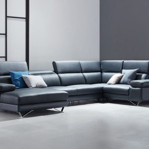 Mẫu sofa góc bọc da Ý nhập khẩu HNS02