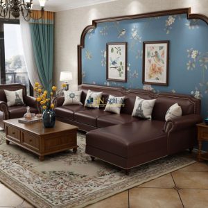 Alternative view of Đẳng cấp Sofa bộ hot tân cổ điển bọc da HNS63 nâng tầm không gian