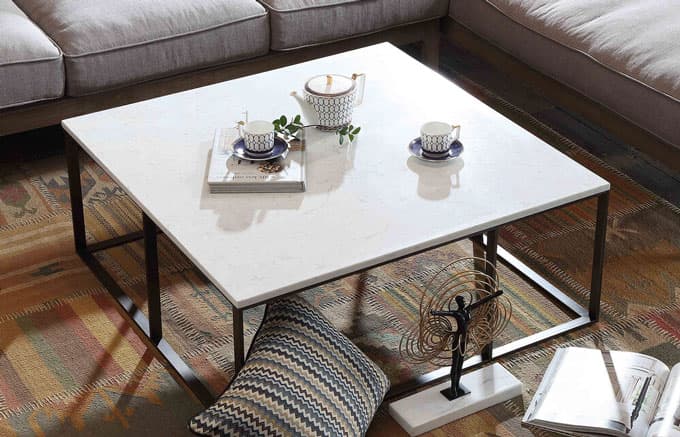 Mẫu bàn trà sofa mặt đá mini nhỏ gọn