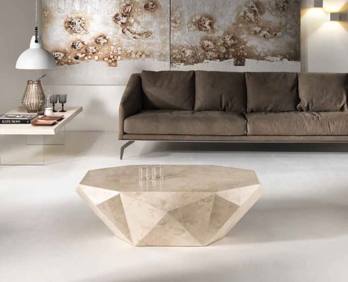 Bàn trà sofa đá kim cương sang trọng, ấn tượng