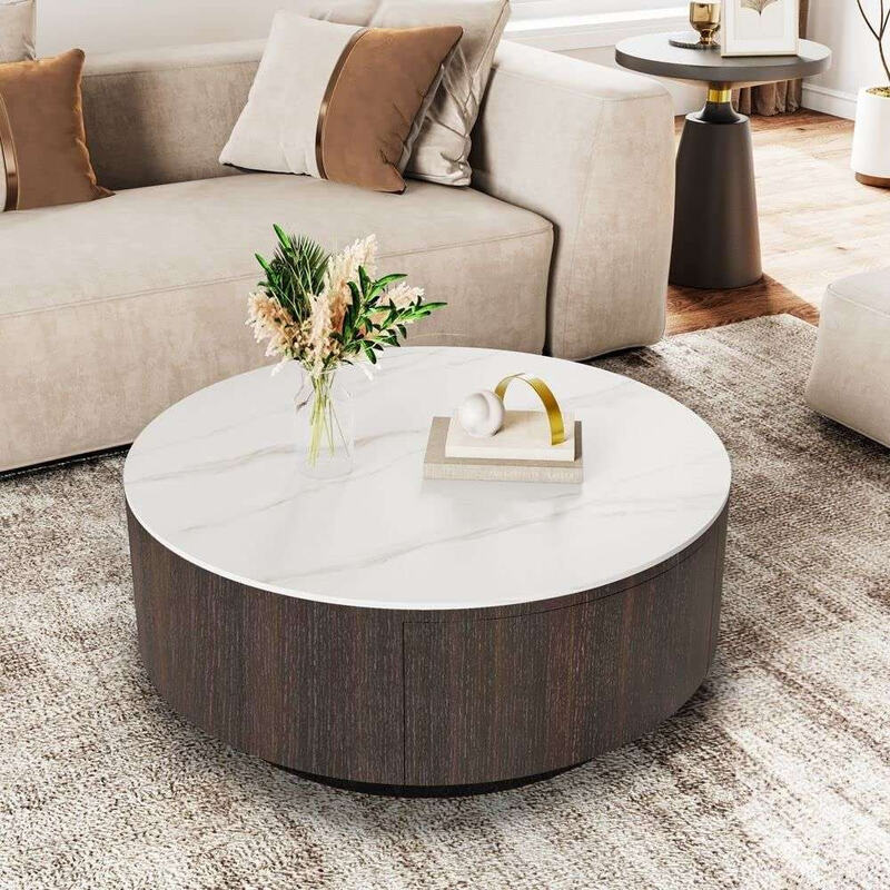 Bàn trà tròn mặt đá 8