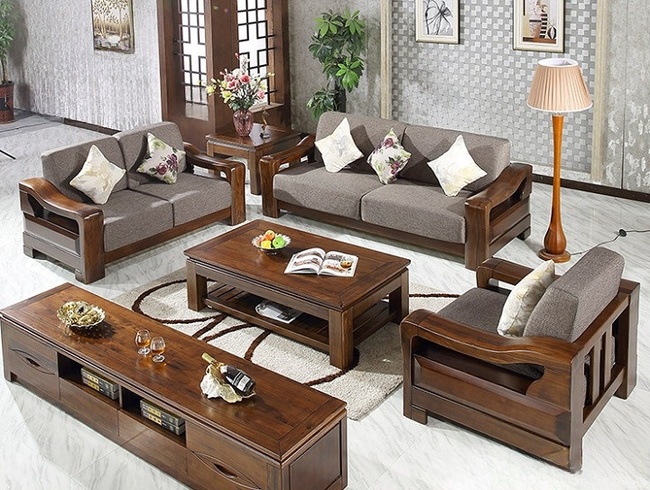 Đệm ghế sofa gỗ màu xám lông chuột