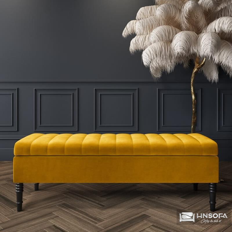 Ghế sofa cuối giường với màu sắc trung tính, dễ dàng phối hợp với từ cổ điển đến hiện đại