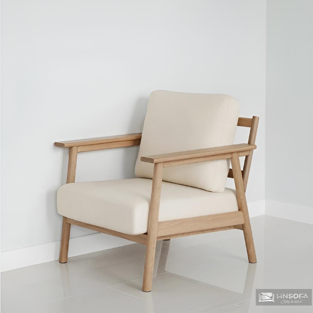 Ghế sofa đơn bằng gỗ - Mẫu thiết kế đơn giản, bắt mắt
