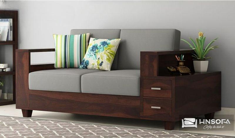 Ghế sofa gỗ có ngăn kéo thiết kế hiện đại, kiểu dáng cơ bản