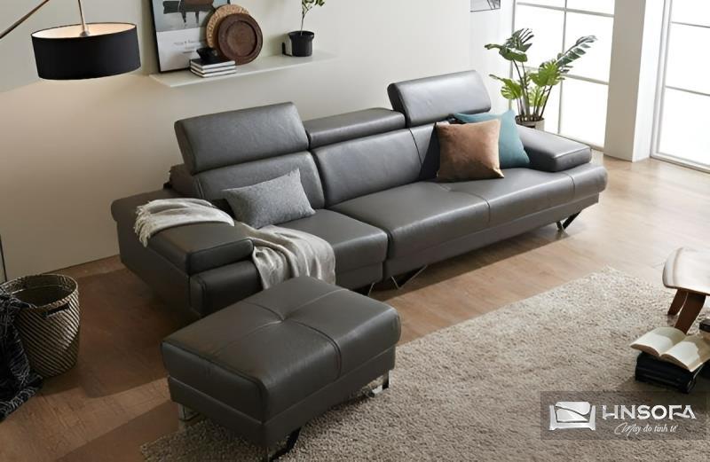 Ghế sofa góc 3m da hiện đại HNS14