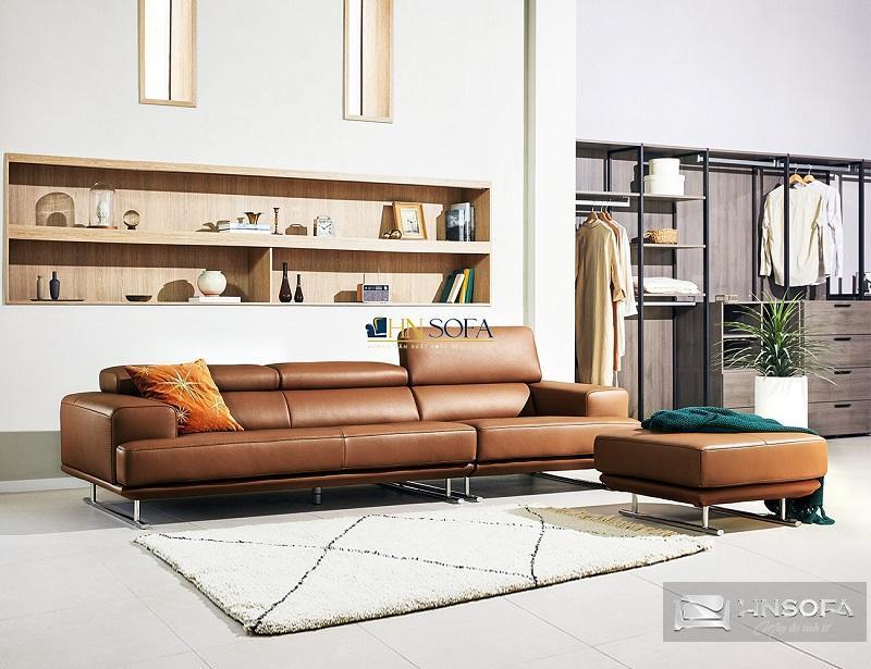 Ghế sofa phòng chờ dáng văng 3 chỗ da bò Ý HNS121