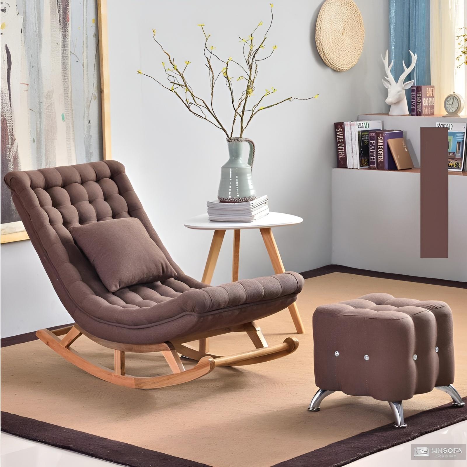Ghế sofa thư giãn bập bênh bằng chất liệu vải nỉ