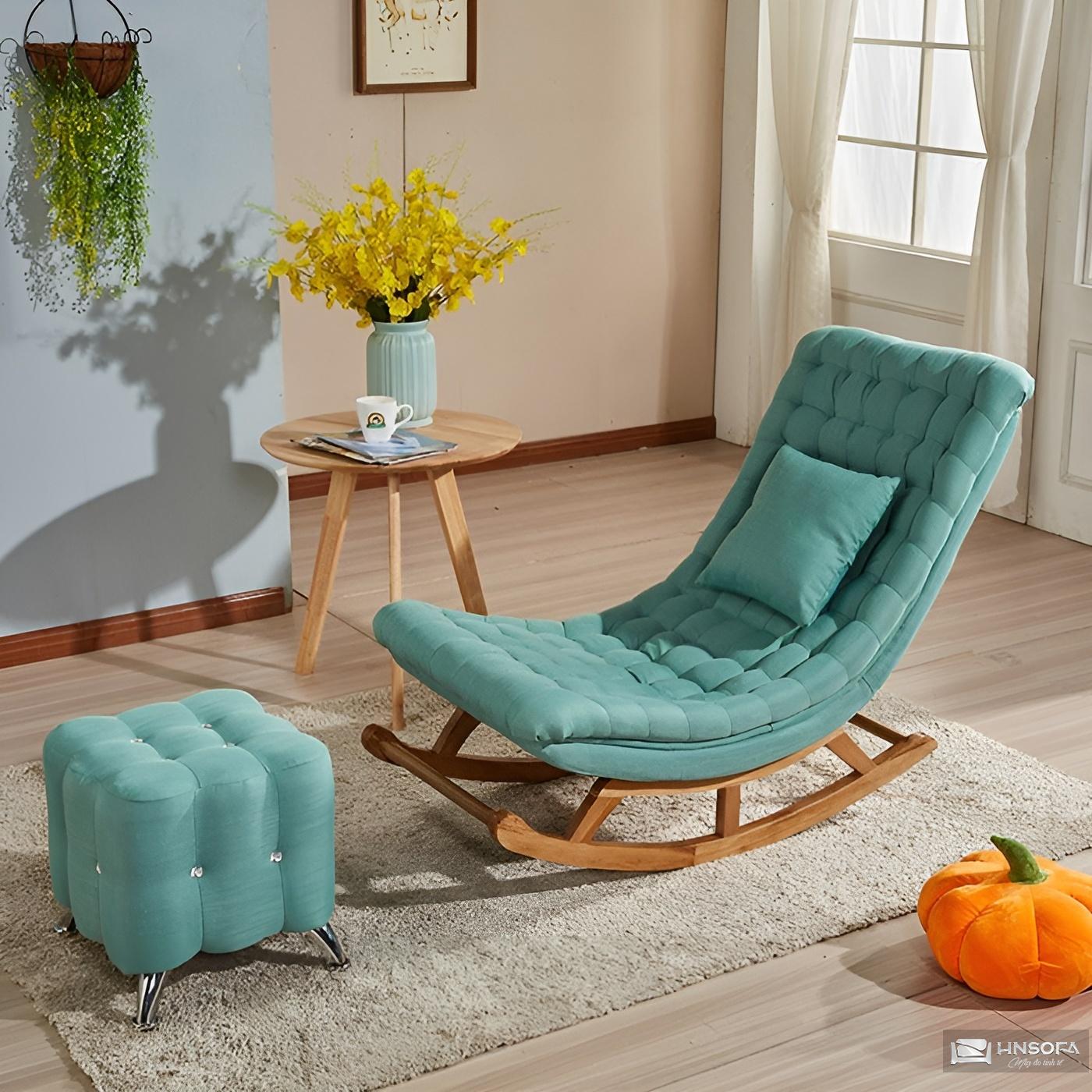 Ghế sofa thư giãn bập bênh bọc bên khung gỗ